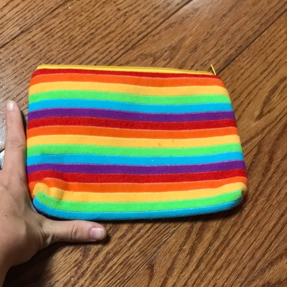 Rainbow microfiber makeup bag